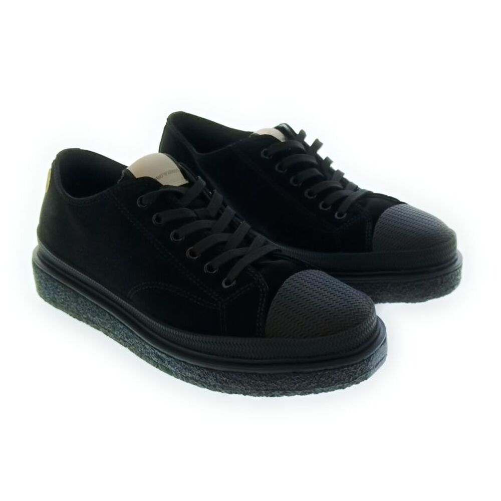 Emporio Armani Women's Black Platform Toe-Cap Sneakers